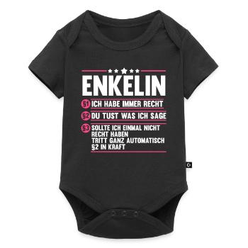 Enkelin - Baby Premium Kurzarmbody - Schwarz - Vorne