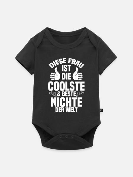 Nichte - Baby Premium Kurzarmbody - Schwarz