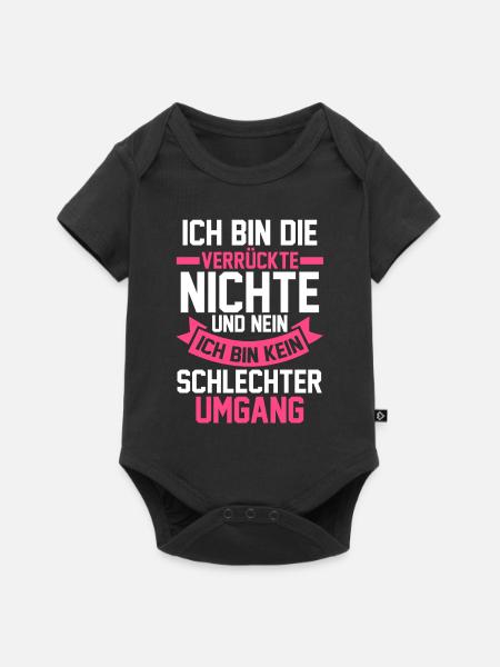 Nichte - Baby Premium Kurzarmbody - Schwarz