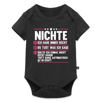 Nichte - Baby Premium Kurzarmbody - Schwarz - Vorne