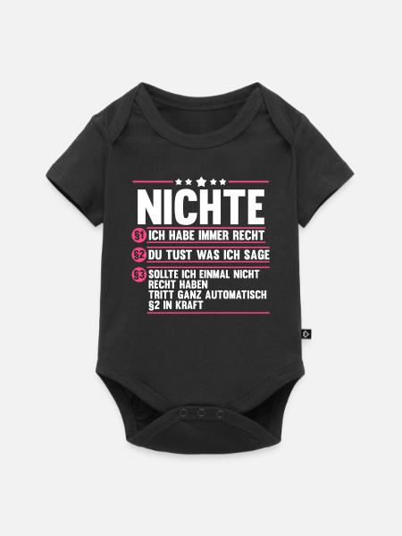 Nichte - Baby Premium Kurzarmbody - Schwarz