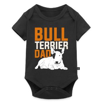 Chiens Papa Pet Fête des Pères Cadeau Bull Terrier - Body à manches courtes Premium Bébé - noir - Devant