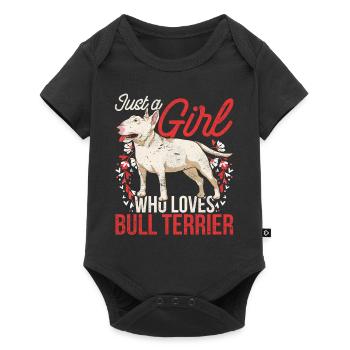 Juste une fille qui aime le bull terrier terrier - Body à manches courtes Premium Bébé - noir - Devant