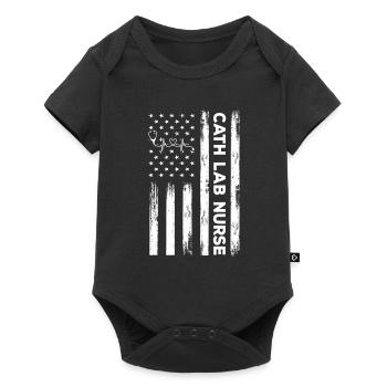 Infirmière de laboratoire de cathéter drapeau des États-Unis - Body à manches courtes Premium Bébé - noir - Devant