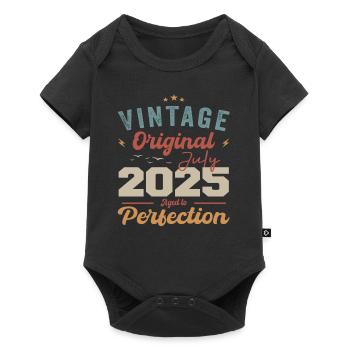 Juli 2025 Geburtstag Juli 2025 Original 2025 Juli - Baby Premium Kurzarmbody - Schwarz - Vorne
