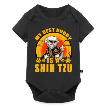 My best Buddy is a Shih Tzu - Baby Premium Kurzarmbody - Schwarz - Vorne