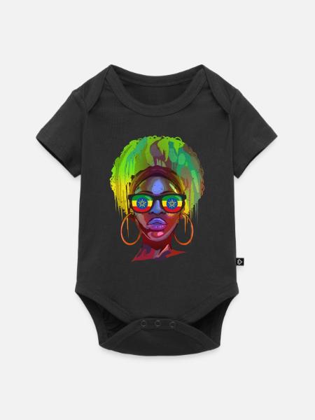 Äthiopien - Baby Premium Kurzarmbody - Schwarz