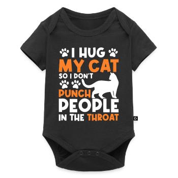 J’embrasse mon chat pour pouvoir aider les gens - Body à manches courtes Premium Bébé - noir - Devant