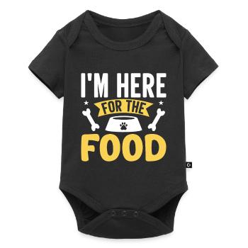 Je suis ici pour la nourriture - Body à manches courtes Premium Bébé - noir - Devant