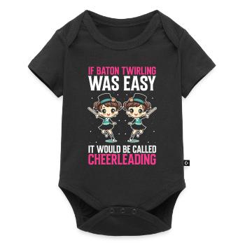 Gymnastik Design für Taktstock drehen - Baby Premium Kurzarmbody - Schwarz - Vorne