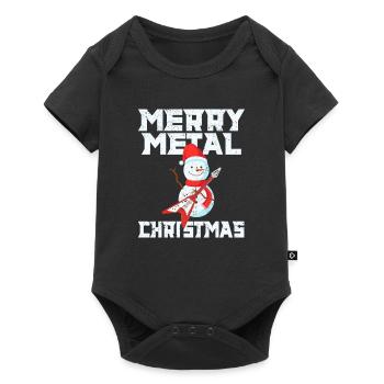 Happy Heavy Metal Fan Christmas Funny Snow - Baby Premium short-sleeve bodysuit - black - Front