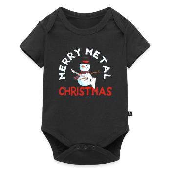 Happy Heavy Metal Fan Christmas Funny Snow - Baby Premium short-sleeve bodysuit - black - Front