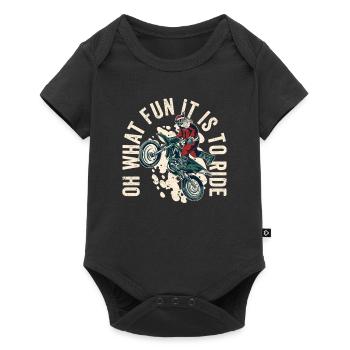 Oh, what fun it is, funny Santa Claus - Baby Premium short-sleeve bodysuit - black - Front