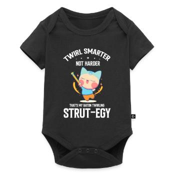 Gymnastik Design für Taktstock drehen - Baby Premium Kurzarmbody - Schwarz - Vorne