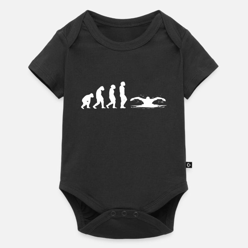 Schwimmer schwimmen Evolution Schwimm - Baby Premium Kurzarmbody - Schwarz