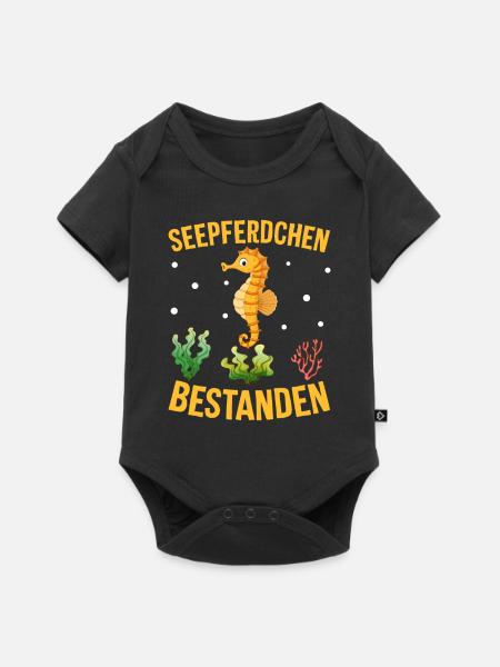Seepferdchen bestanden - Baby Premium Kurzarmbody - Schwarz