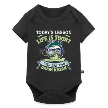 Fishing Kayak Paddling - Baby Premium short-sleeve bodysuit - black - Front