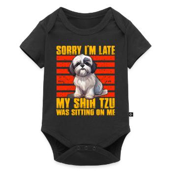 Désolé d’être en retard, mon Shih Tzu était assis sur moi - Body à manches courtes Premium Bébé - noir - Devant