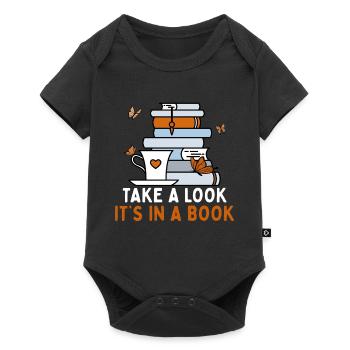 Jetez un coup d’œil à ses citations de lecture de livres - Body à manches courtes Premium Bébé - noir - Devant