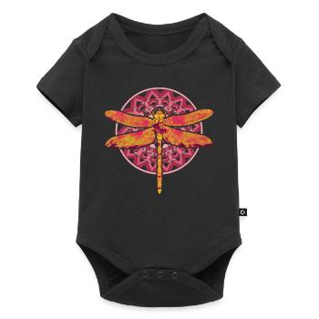 Animal Mandala Insect Animal Lover Gift Dragonfly - Baby Premium short-sleeve bodysuit - black - Front