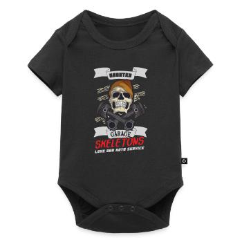 Skeleton Mechanic Horror Garage Funny Bones Spooky - Baby Premium short-sleeve bodysuit - black - Front