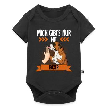 Mich Gibts Nur Mit Boxer - Baby Premium Kurzarmbody - Schwarz - Vorne