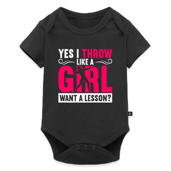 Shot putter I Throw Like A Girl Want A Lesson? - Baby Premium short-sleeve bodysuit - black - Front