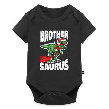 Brothersaurus Frère Dinosaure Noël - Body à manches courtes Premium Bébé - noir - Devant