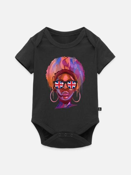 Großbritannien - Baby Premium Kurzarmbody - Schwarz