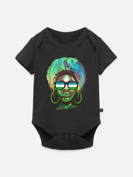Usbekistan - Baby Premium Kurzarmbody - Schwarz