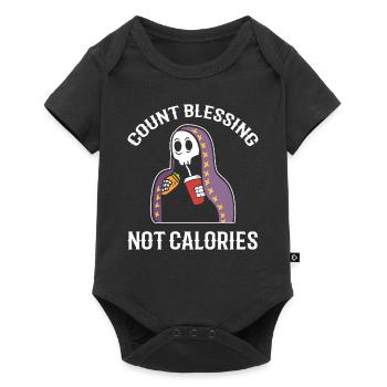 Count Blessing Not Calories Ernährungsberater - Baby Premium Kurzarmbody - Schwarz - Vorne