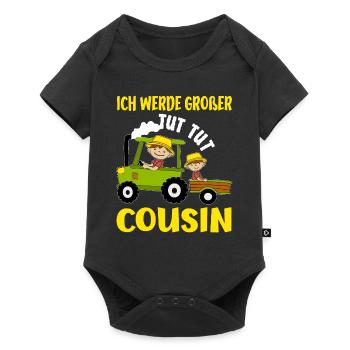 Ich Werde Großer Cousin Bauer bald großer Cousin - Baby Premium Kurzarmbody - Schwarz - Vorne