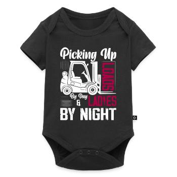 Picking Up Loads By Day & Ladies By Night Forklift - Baby Premium short-sleeve bodysuit - black - Front
