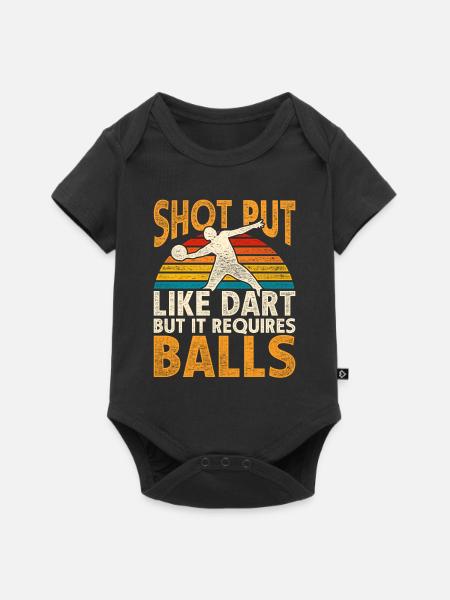 Kugelstoß Kugelstoßer - Baby Premium Kurzarmbody - Schwarz