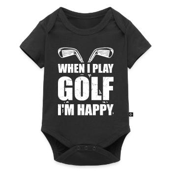 When I Play Golf I'm Happy - Golfing Playing Golf - Baby Premium short-sleeve bodysuit - black - Front