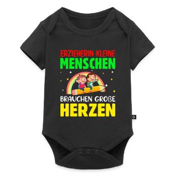 Erzieherin Abschiedsgeschenk - Baby Premium Kurzarmbody - Schwarz - Vorne