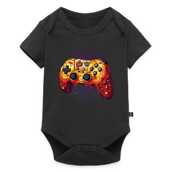 Pizza Gaming Controller Video Games - Baby Premium short-sleeve bodysuit - black - Front