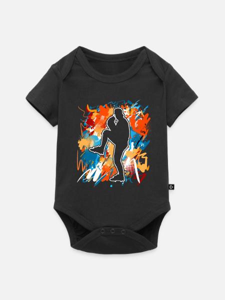 Baseball - Baby Premium Kurzarmbody - Schwarz