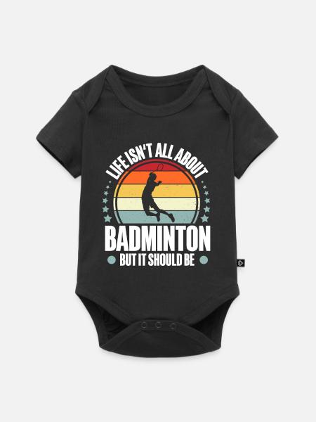 Badminton - Baby Premium Kurzarmbody - Schwarz