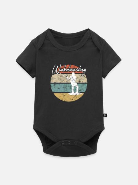Wakeboarding Retro - Baby Premium Kurzarmbody - Schwarz