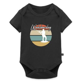 Wakeboarding Retro - Baby Premium Kurzarmbody - Schwarz - Vorne