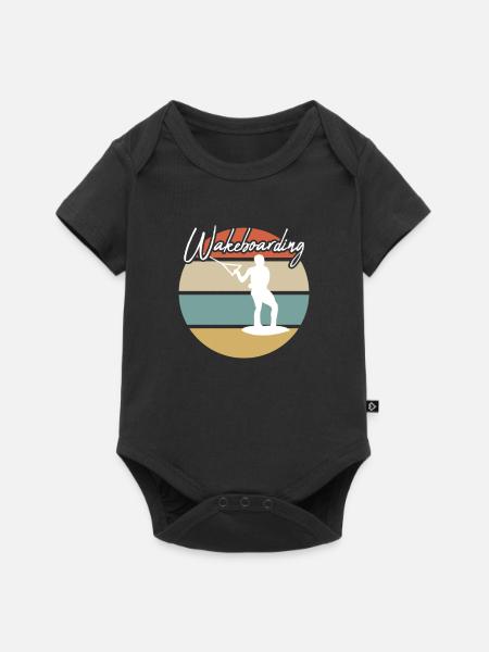 Wakeboarding Retro - Baby Premium Kurzarmbody - Schwarz