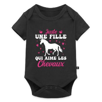 Juste Une Fille Qui Aime Les Cheveux ! - Body à manches courtes Premium Bébé - noir - Devant