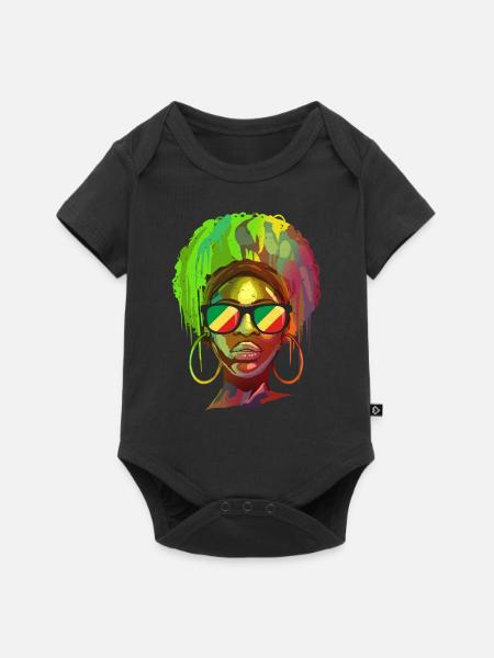 Kongo Republik - Baby Premium Kurzarmbody - Schwarz