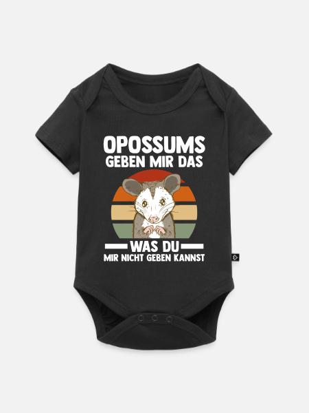 Opossum - Baby Premium Kurzarmbody - Schwarz