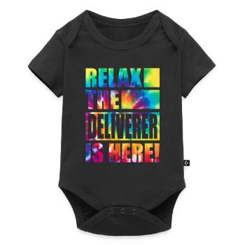 Livreur drôle de dicton - Body à manches courtes Premium Bébé - noir - Devant