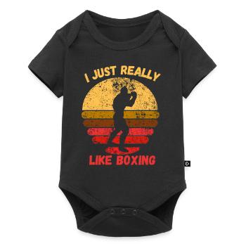 J’aime vraiment la boxe - Body à manches courtes Premium Bébé - noir - Devant