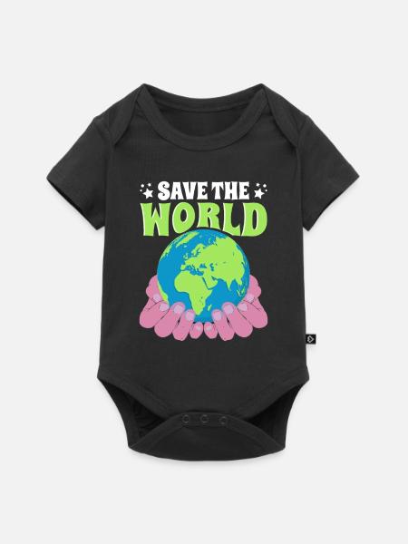 Save the World Naturschutz - Baby Premium Kurzarmbody - Schwarz