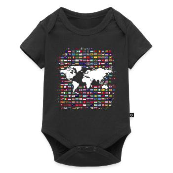 Map Flags Travel Gift World Map - Baby Premium short-sleeve bodysuit - black - Front
