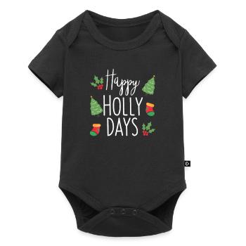 Happy Holly Days Noël festif Noël - Body à manches courtes Premium Bébé - noir - Devant